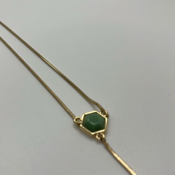 Park Lane NWOT gold and green beaded drop long necklace - Picture 3 of 12
